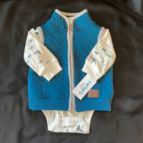Carters Boy Onesie w/Vest 6 months - Picture 3 of 5